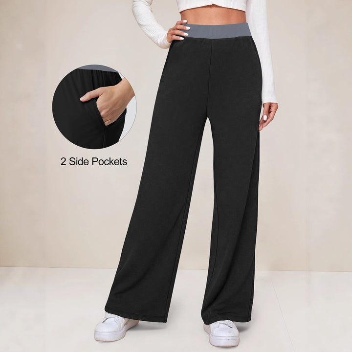 Damen Weite Komfort-Loungehose mit hohem Softbund und Seitentaschen Drune
