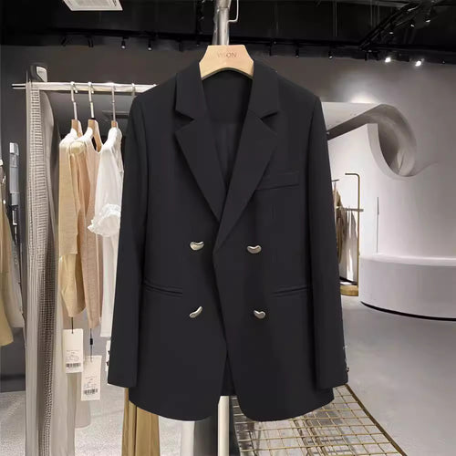 Damen Modischer Zweireiher Blazer Drune