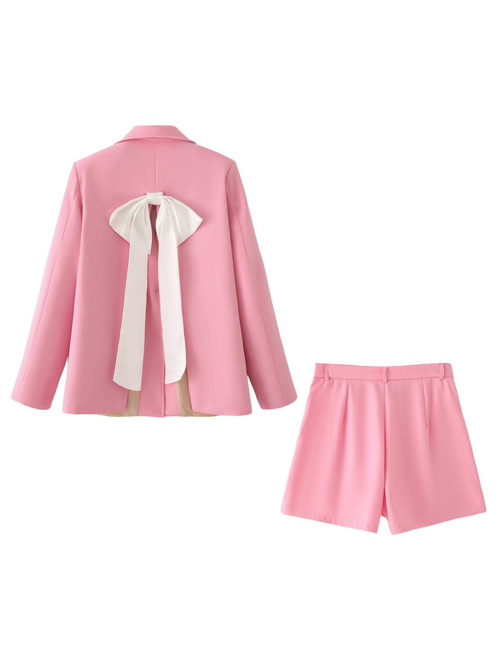 Damen Blazer-Short-Set mit eleganter Schnittführung und praktischen Taschen Drune