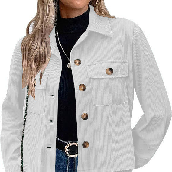 Drune | Damen Cordjacke mit Brusttaschen