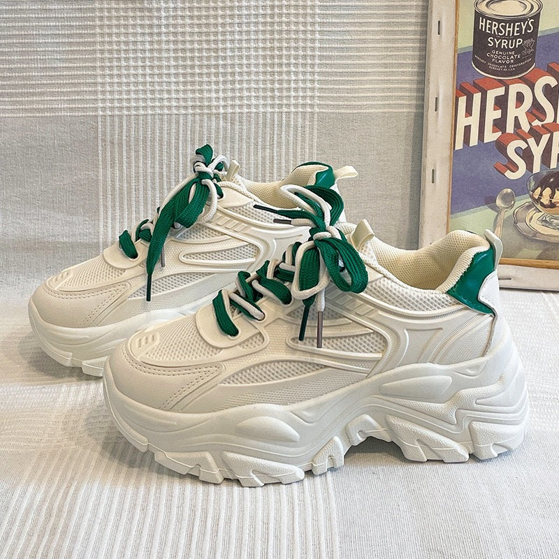 Damen Chunky Sneakers mit atmungsaktiver Mesh-Oberfläche und rutschfester Sohle Drune