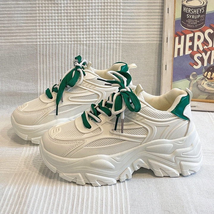 Damen Chunky Sneakers mit atmungsaktiver Mesh-Oberfläche und rutschfester Sohle Drune