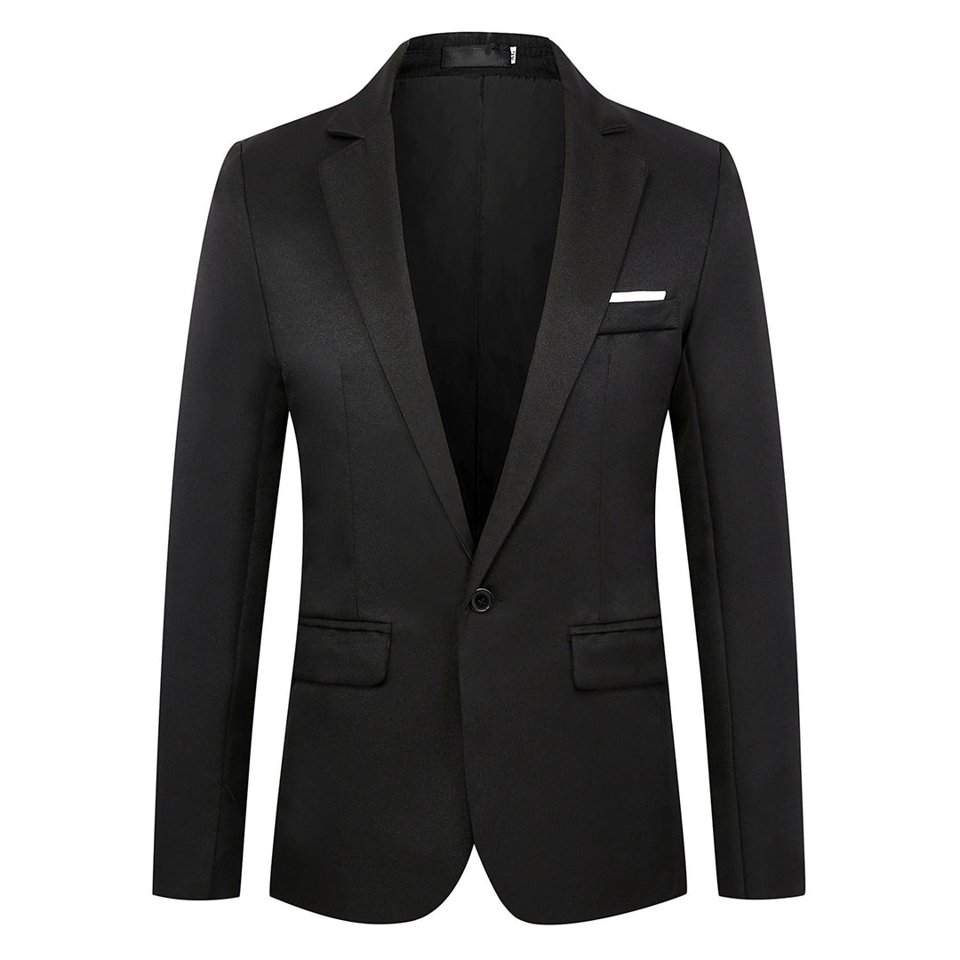 Herren nan tailliertes Satin-Sakko mit schmaler Silhouette, Notch-Revers und dekorativer Brustpaspel Drune