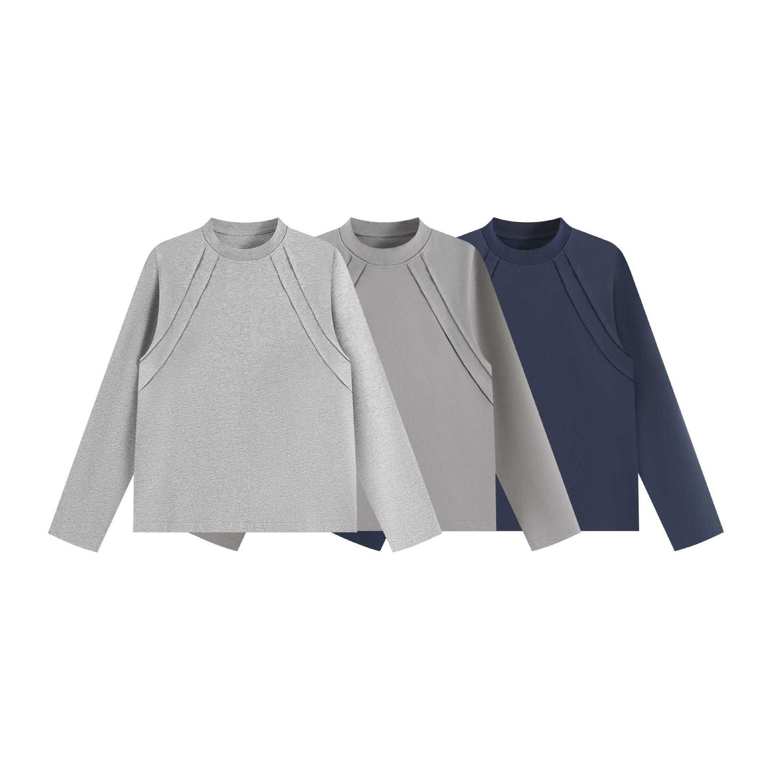 Unisex Oversize‑Sweatshirt mit dekorativer Lagenpasse und Rundhalsausschnitt Drune