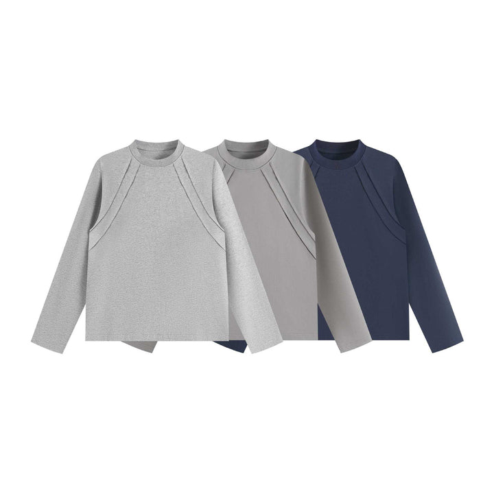 Unisex Oversize‑Sweatshirt mit dekorativer Lagenpasse und Rundhalsausschnitt Drune
