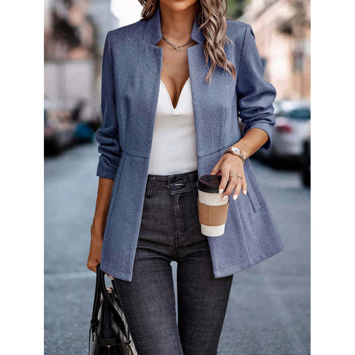Damen modischer gesteppter Blazer mit lässigem Schnitt und eleganter Kragenform Drune