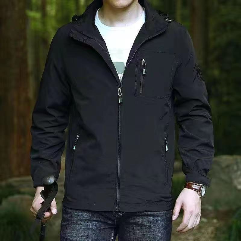Herren Multifunktionale Zip-Jacke mit hohem Kragen Drune