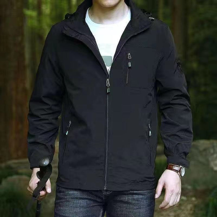 Herren Multifunktionale Zip-Jacke mit hohem Kragen Drune