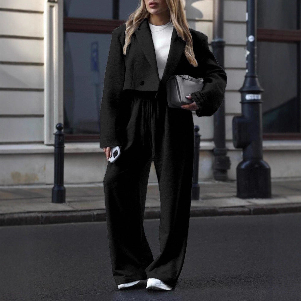 Damen eleganter und lässiger Blazer mit passender Jogginghose Drune