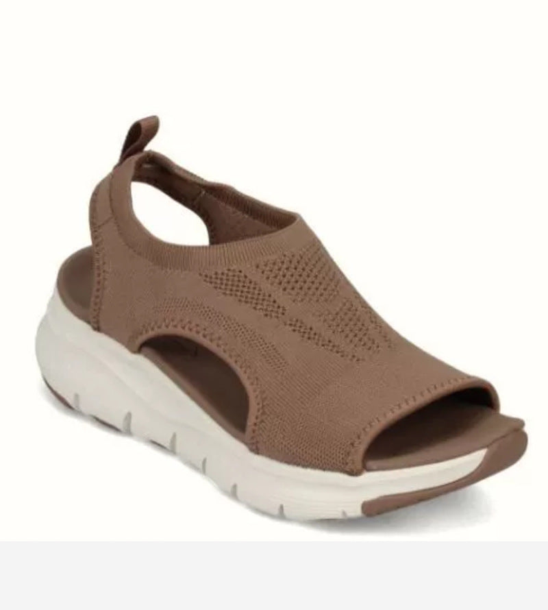 Damen Komfortable Sandaletten mit atmungsaktiver Strickoberfläche und ergonomischem Fußbett Drune