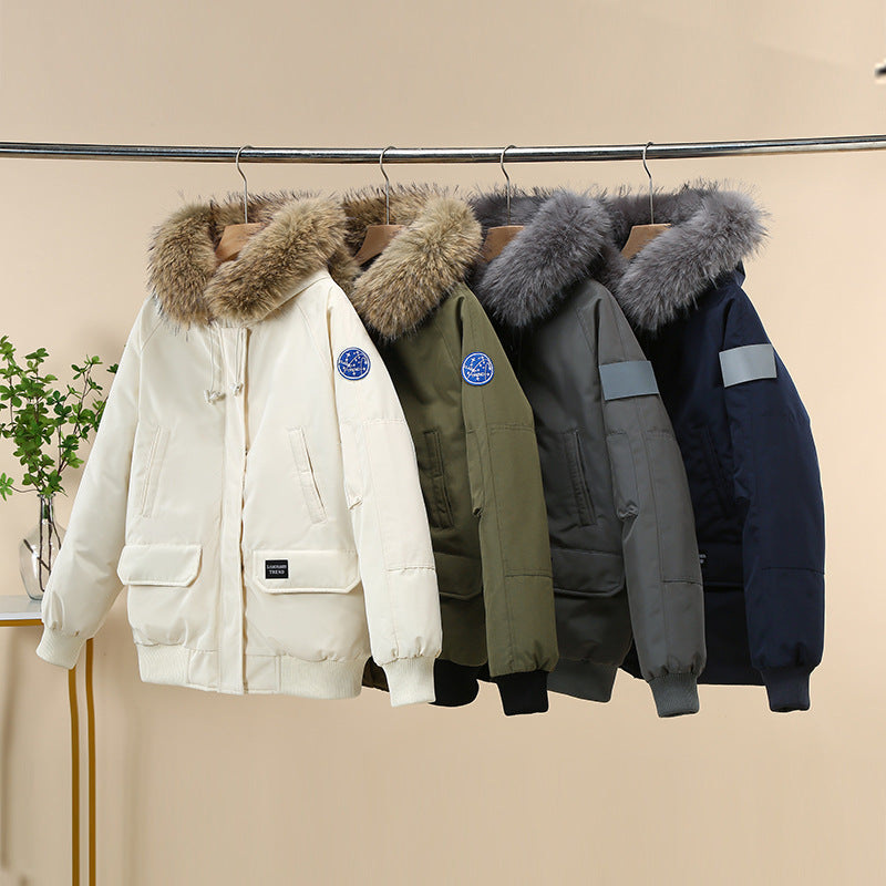 Damen Winterjacke mit abnehmbarem Kunstfellkragen und großen Taschen Drune