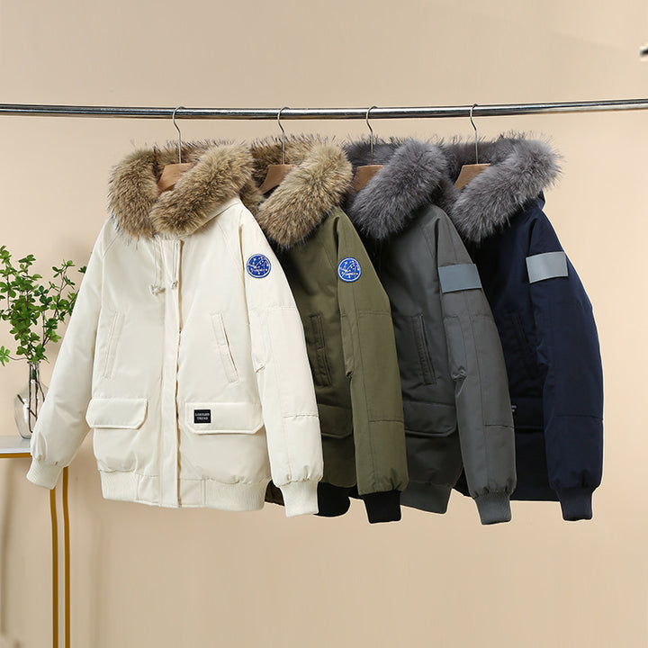 Damen Winterjacke mit abnehmbarem Kunstfellkragen und großen Taschen Drune