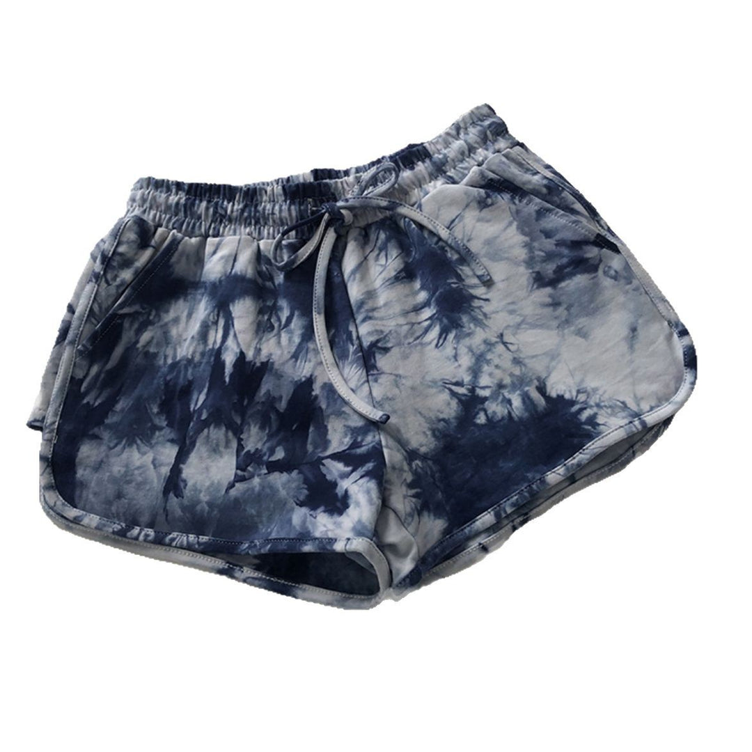 Damen lässige Sweatshorts mit trendigem Batikdesign und praktischen Seitentaschen