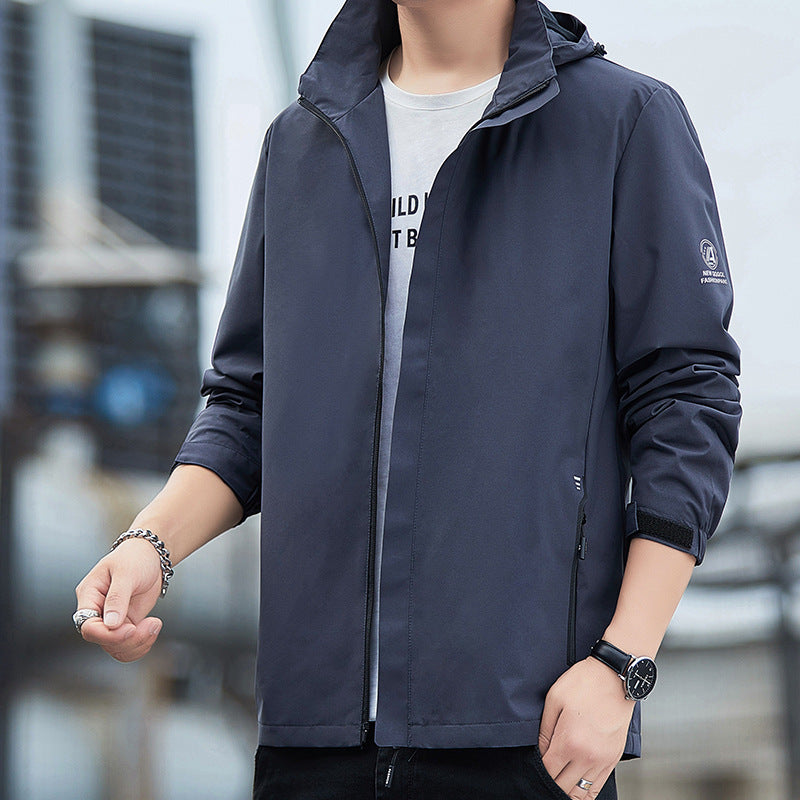 Herren Leichte Regenjacke mit verstellbarer Kapuze Drune
