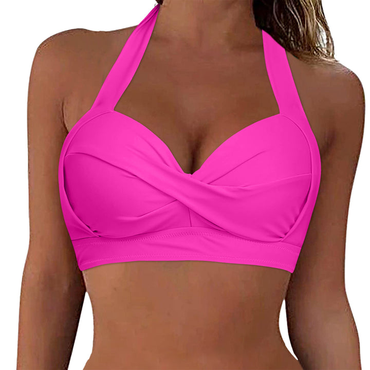 Damen Sportliches Bikinioberteil mit tiefem Ausschnitt und Halter-Design Drune