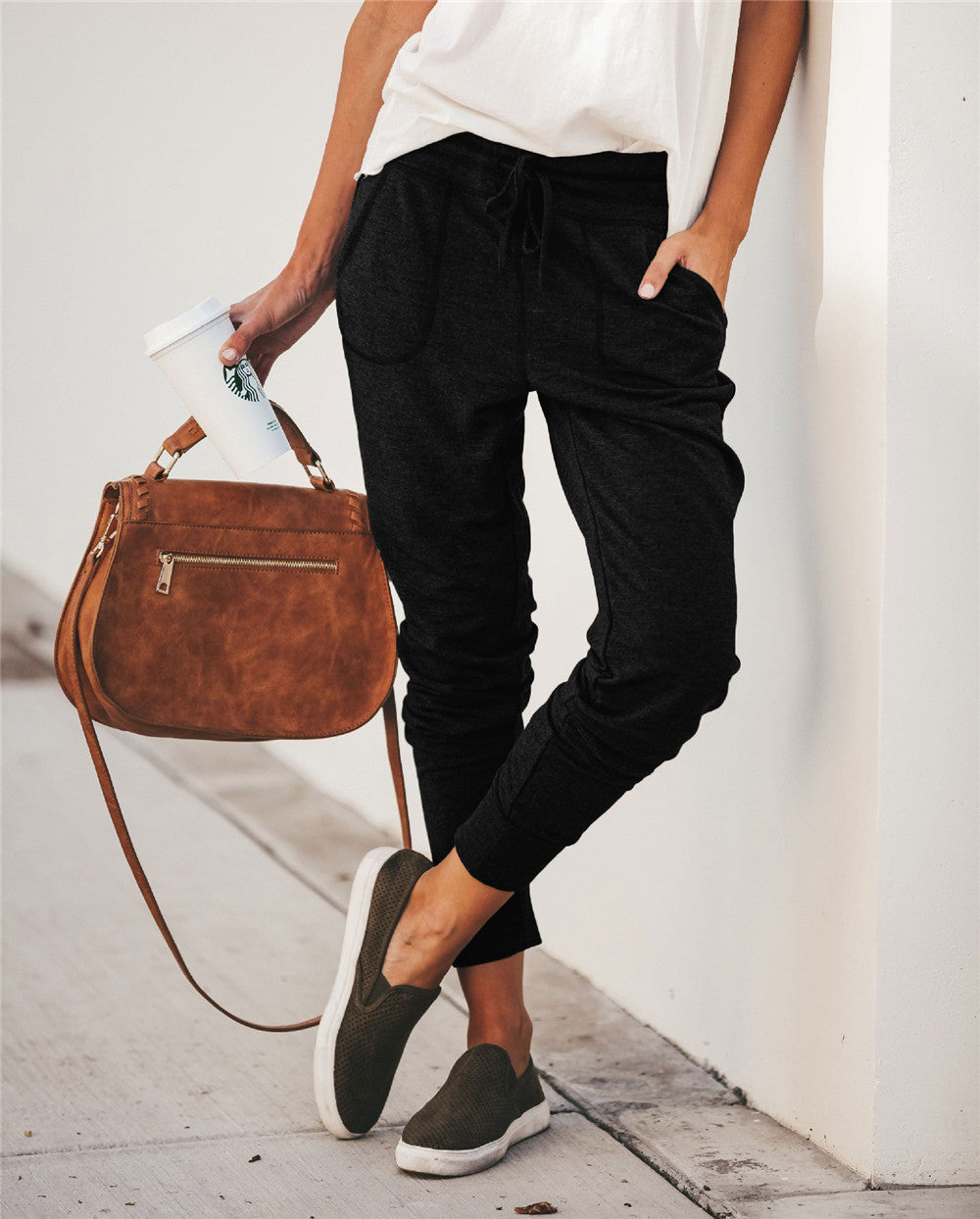Drune | Sweatpants Relaxed Passform Baumwollmischung Elastischer Bund Taschen