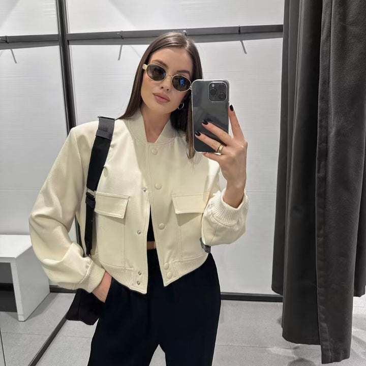 Damen modische Utility-Jacke mit praktischen Taschen und edlem Schnitt Drune