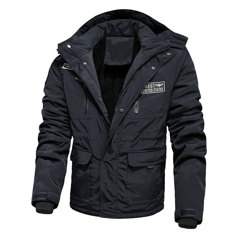 Herren Thermo-Outdoorparka mit Kunstfellkapuze, gesteppter Innenfütterung und multifunktionalen Taschen Drune