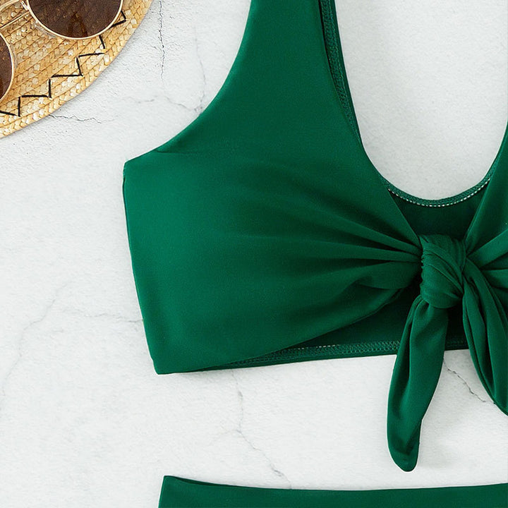 Damen Hochtaillierter Bikini mit bindbarem Crop-Top Drune