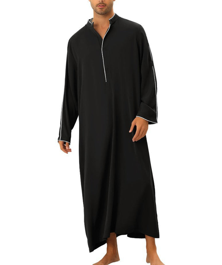 Herren hochentwickelter Kaftan mit sportlichem Stehkragen und eleganten Kontrastdetails Drune