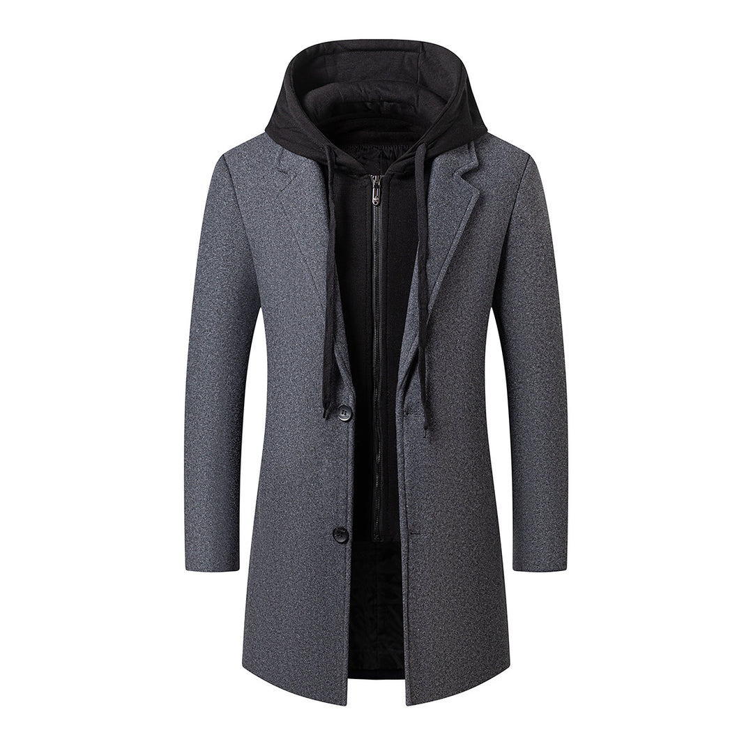 Herren Mantel mit integrierter Kapuzen-Innenjacke und schlanker Silhouette Drune