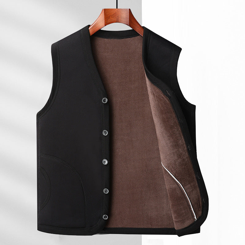 Herren Wattierte Thermo-Weste mit kuscheligem Fleece-Innenfutter und Knopfleiste Drune