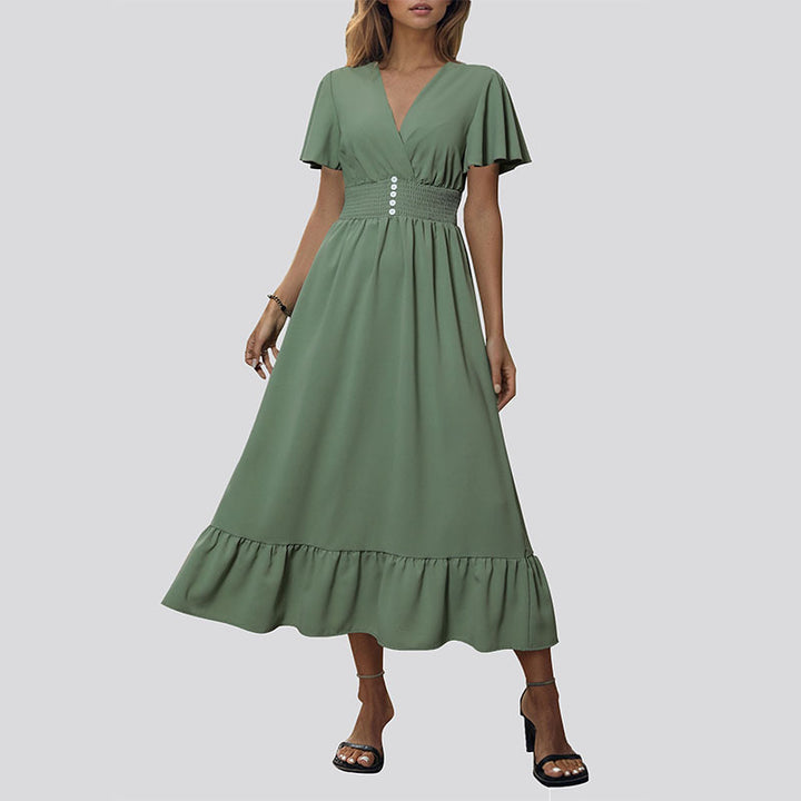 Damen Elegant fließendes Maxikleid Drune