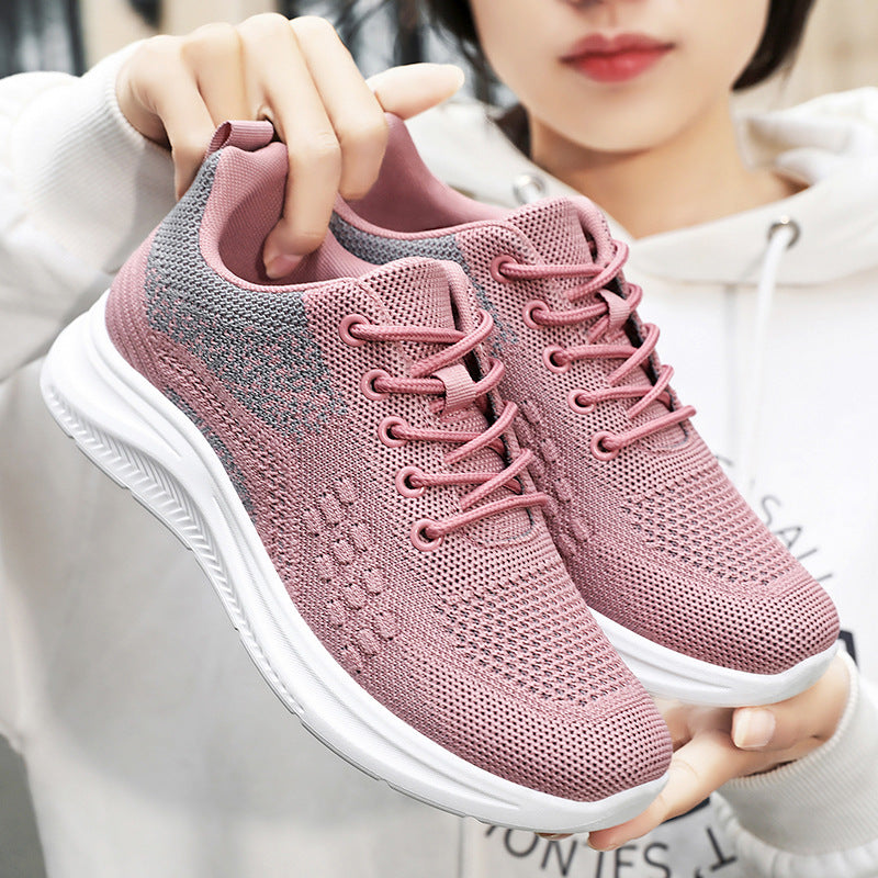 Damen nan atmungsaktive Strick-Walking-Sneaker mit sockenähnlichem Schaft, gepolsterter Fersenstütze und flexibler Leichtlaufsohle Drune
