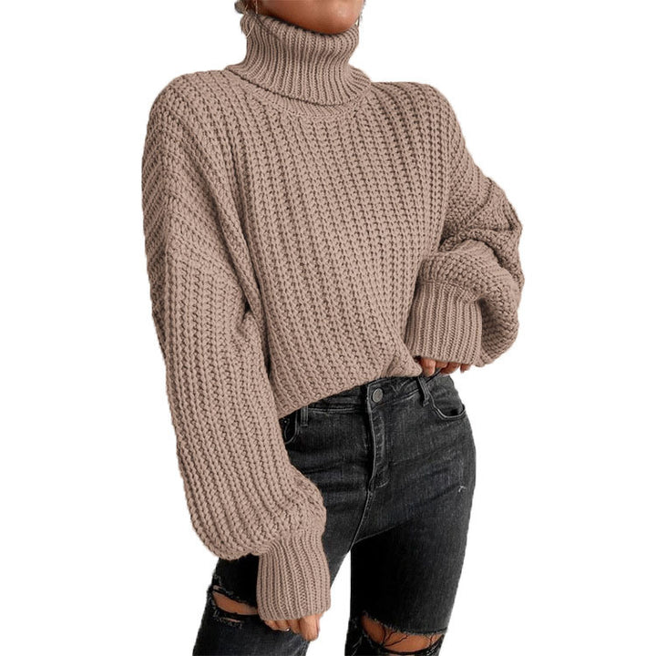 Damen kuscheliger Rollkragenpullover mit strukturiertem Strickmuster Drune