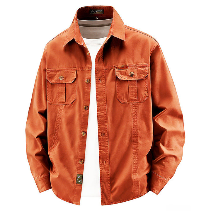 Herren  leichte Baumwolle Utility Overshirt mit Klappbrusttaschen Drune