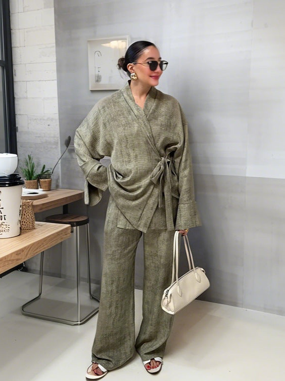 Damen Elegantes Jumpsuit mit taillierter Silhouette und lässigem Gürtel Drune
