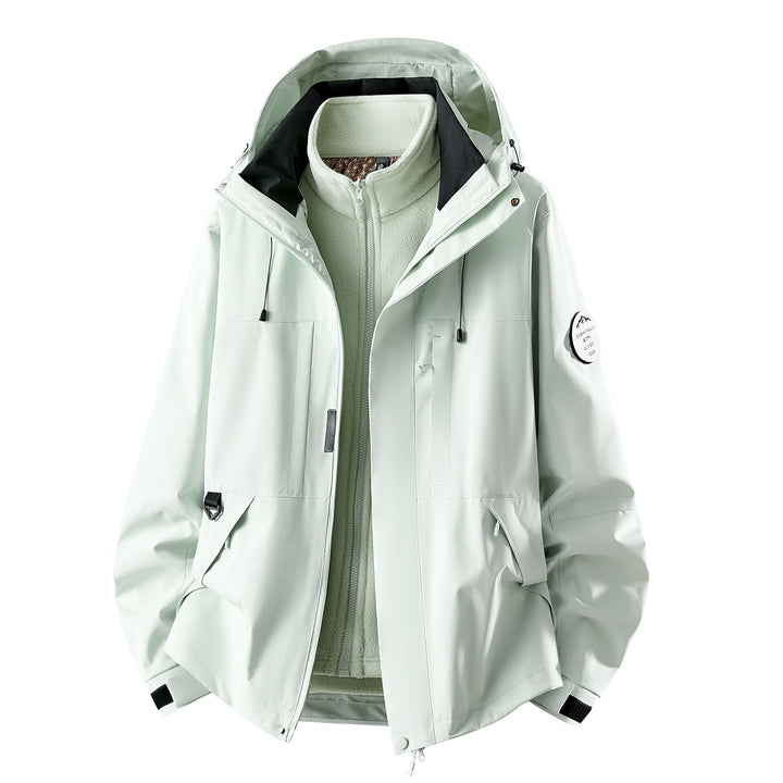 Damen Dreiteilige wasserdichte Outdoorjacke mit abnehmbarem Fleece-Innenlayer Drune