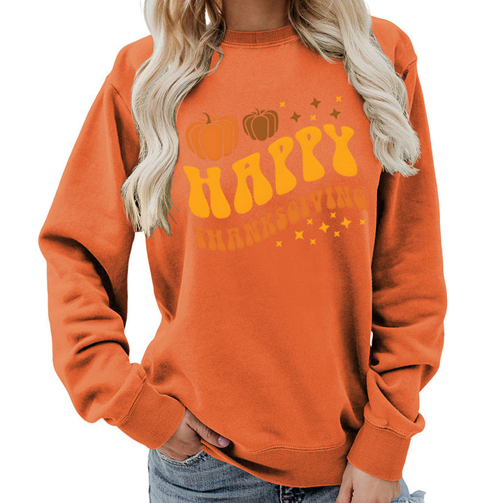 Damen Sweater mit festlichem Pumpkin-Motiv und gemütlicher Passform Drune