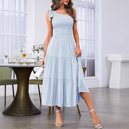 Damen Maxikleid mit ärmellosem Design und elastischem Bustier Drune