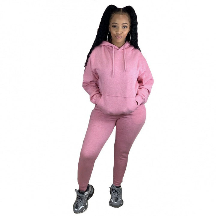 Damen Zweiteiliges Freizeitset mit Oversize Kapuzenpullover und Leggings mit hohem Bund, schmaler Passform Drune