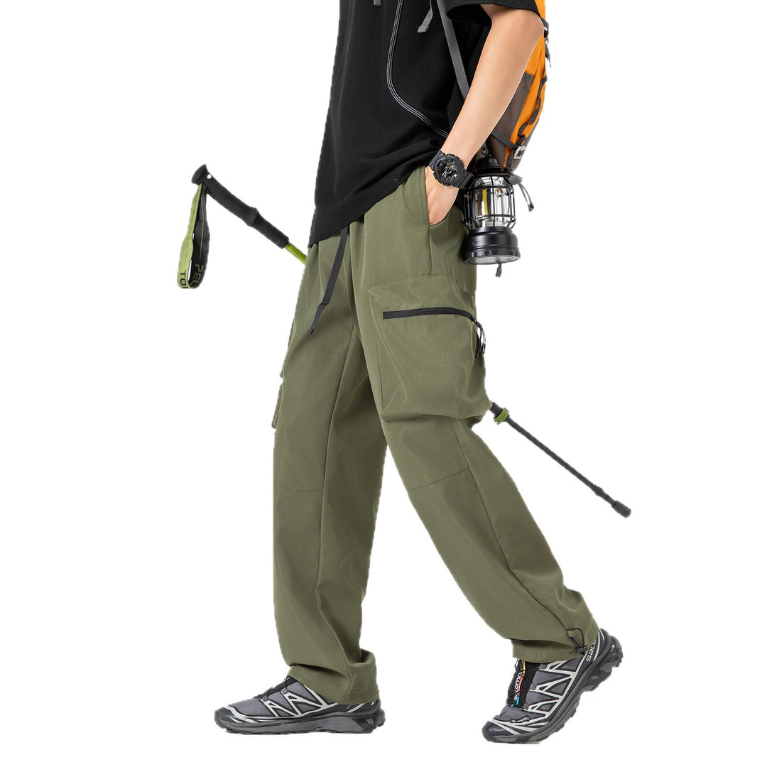 Herren Weite technische Cargo‑Hose mit Multifachtaschen, Tunnelzugbund und verstellbaren Beinabschlüssen Drune