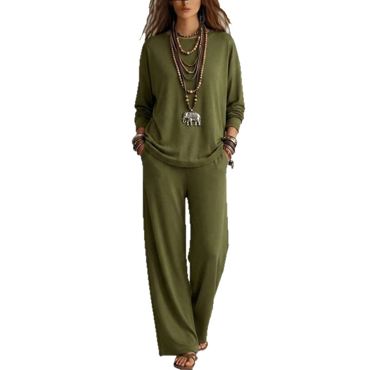 Damen Loungewear-Set mit weitem Bund und Oversize-Langarmshirt Drune