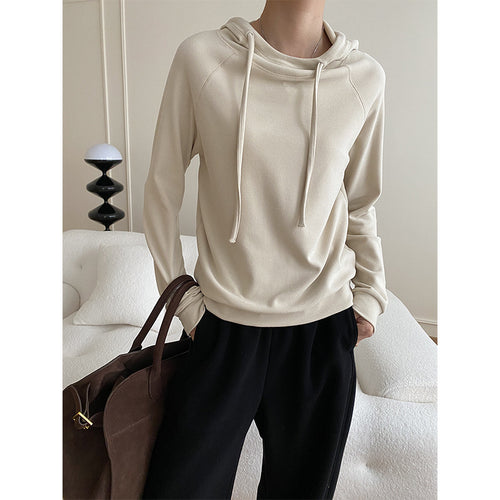 Damen lässiger Kapuzenpullover mit Raglanärmeln Drune