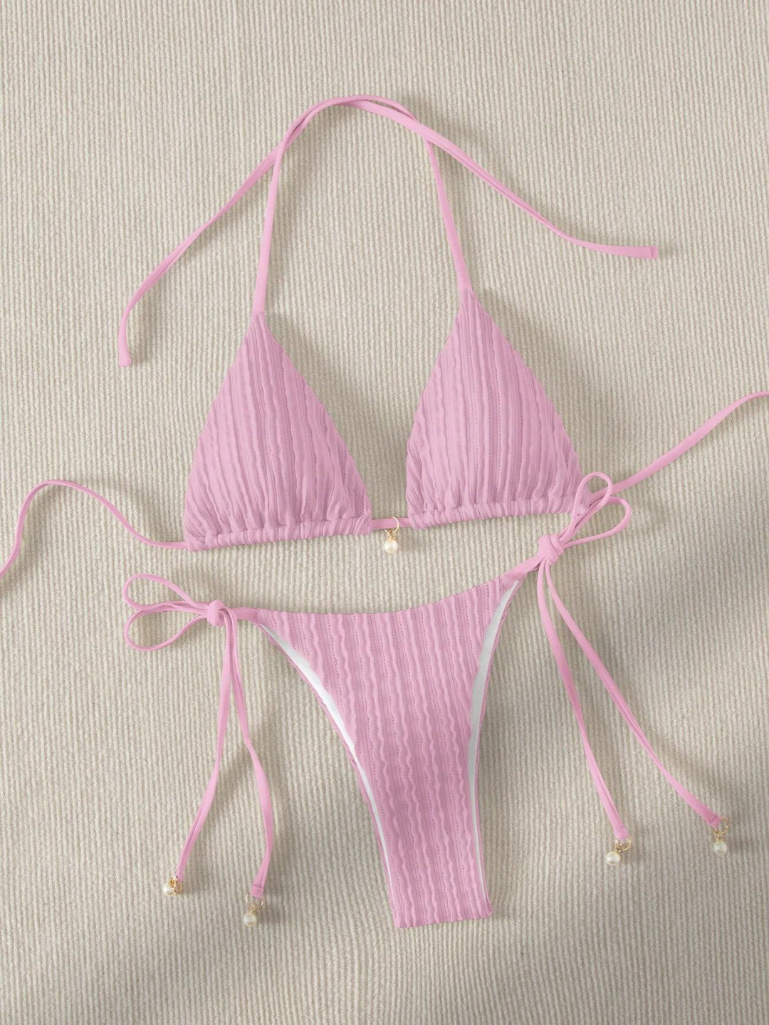 Damen Triangle-Bikini mit strukturiertem Design und verstellbaren Trägern Drune