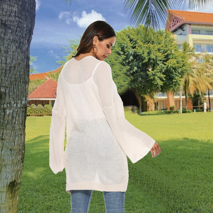 Damen Langer Strickcardigan mit weitem Schnitt und offenem Design Drune