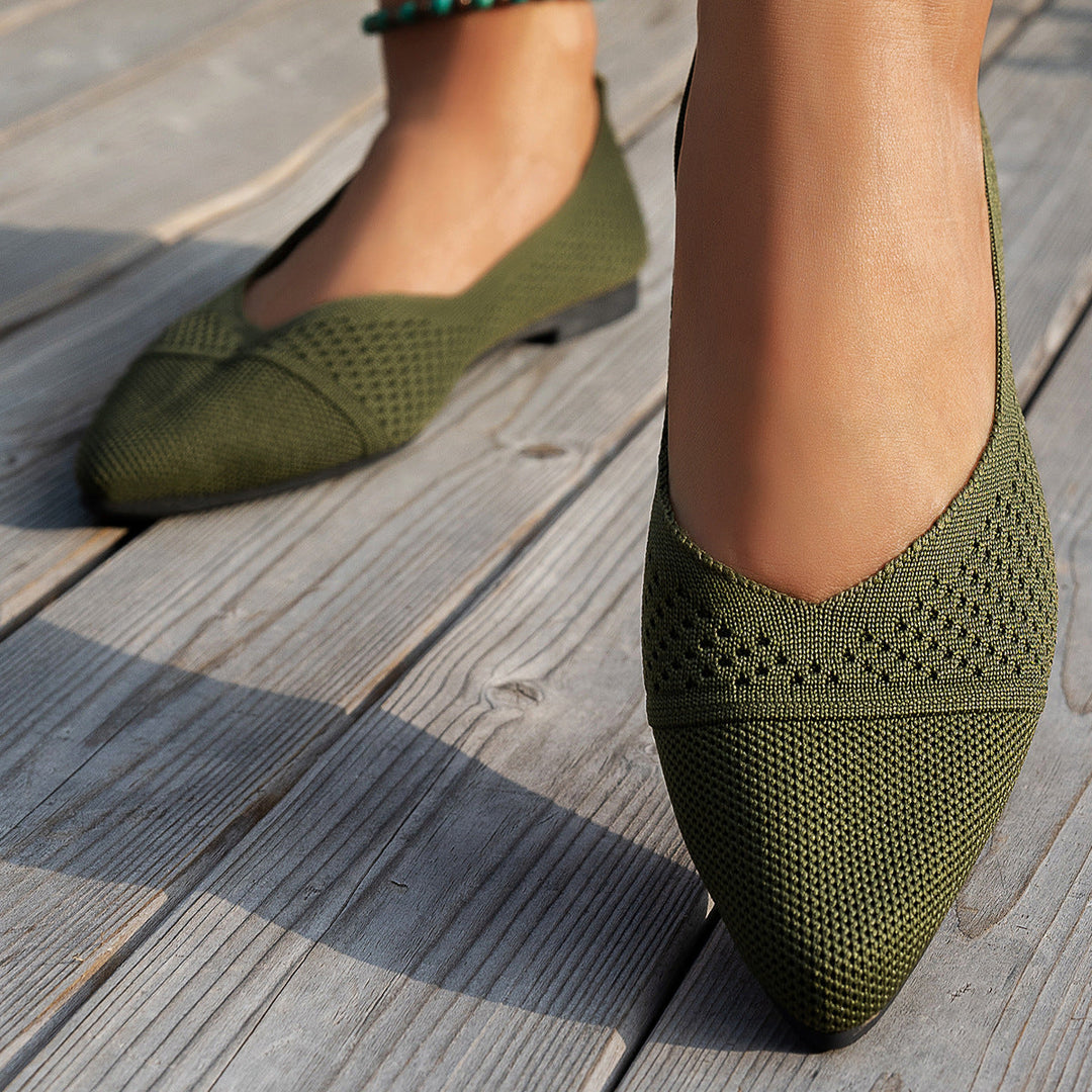 Damen Ballerinas mit kreativem Hahnentrittmuster und flexiblem Fußbett Drune