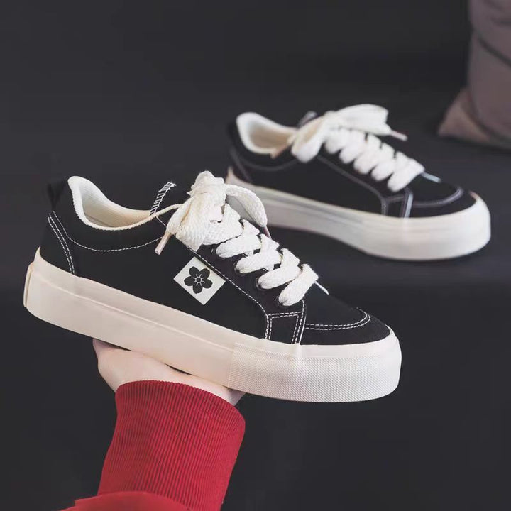 Damen Modische Sneakers aus hochwertigem Canvas mit eleganter Plattformsole Drune