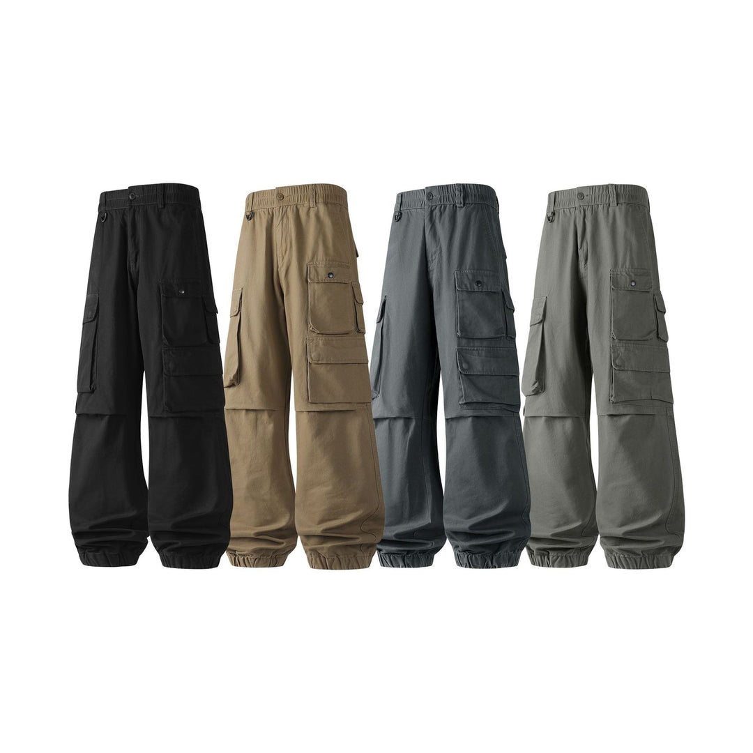 Herren Weite Convertible-Cargo-Hose im Tactical-Streetstyle mit Mehrfachklappentaschen und elastischem Knöchelabschluss Drune