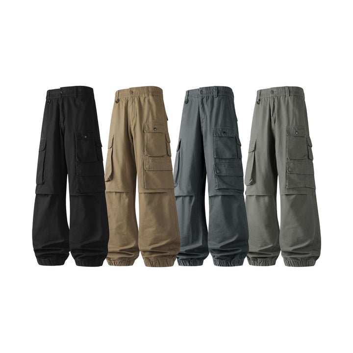 Herren Weite Convertible-Cargo-Hose im Tactical-Streetstyle mit Mehrfachklappentaschen und elastischem Knöchelabschluss Drune
