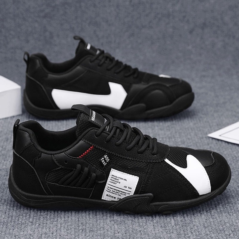 Herren sportiver Retro-Mesh-Ledermix Sneaker mit verstärkter Zehenkappe und griffiger Trailsohle Drune