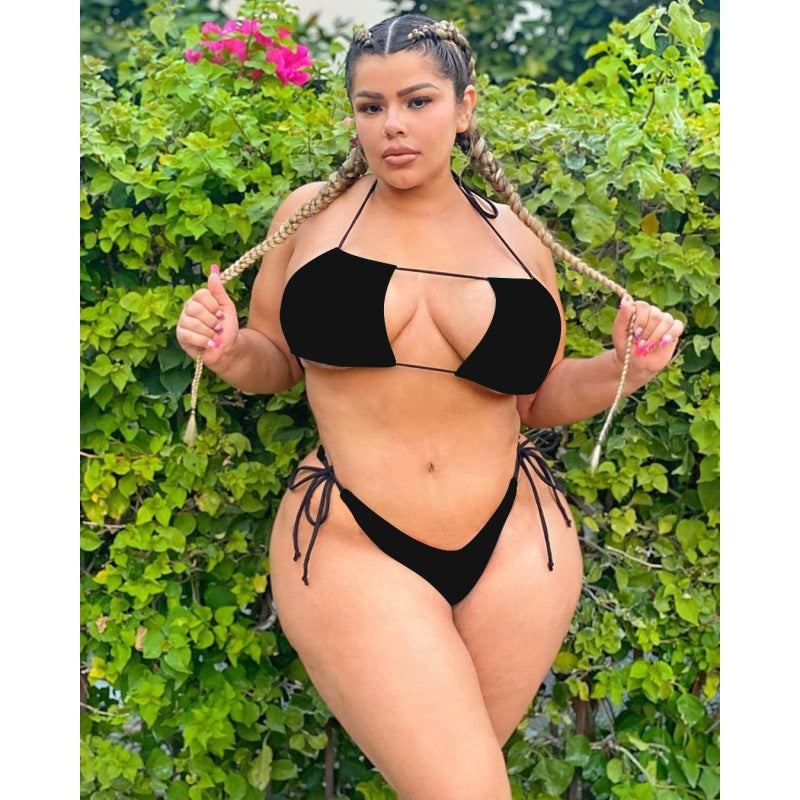 Damen Triangel-Bikini mit verstellbaren Bändern und sexy Schnittdetails Drune