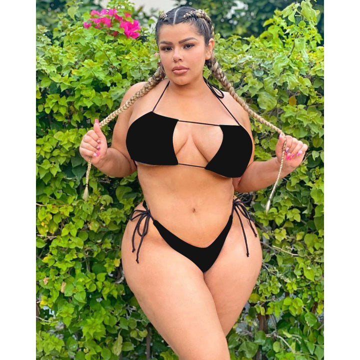 Damen Triangel-Bikini mit verstellbaren Bändern und sexy Schnittdetails Drune