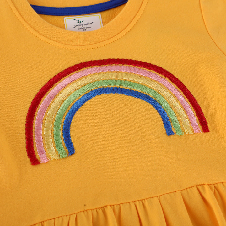Mädchen Freizeitkleid mit Regenbogen-Stickerei Drune