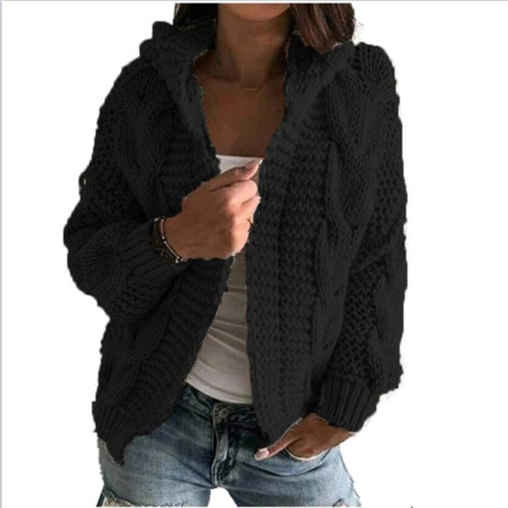 Damen Grobstrickcardigan mit offenem Kragen und voluminösen Ärmeln Drune
