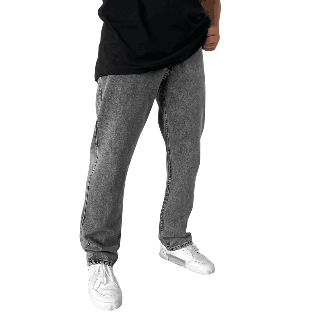 Herren nan lockere Straight-Leg Jeans mit elastischem Bundsaum und entspannter Passform Drune